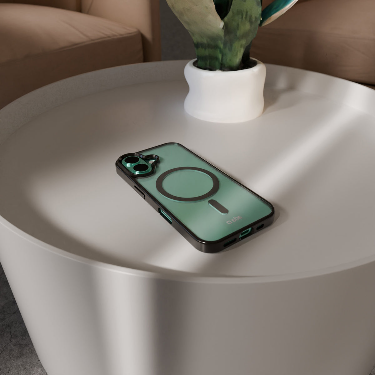 Funda para iPhone 16 Plus con bordes de color, compatible con carga MagSafe
