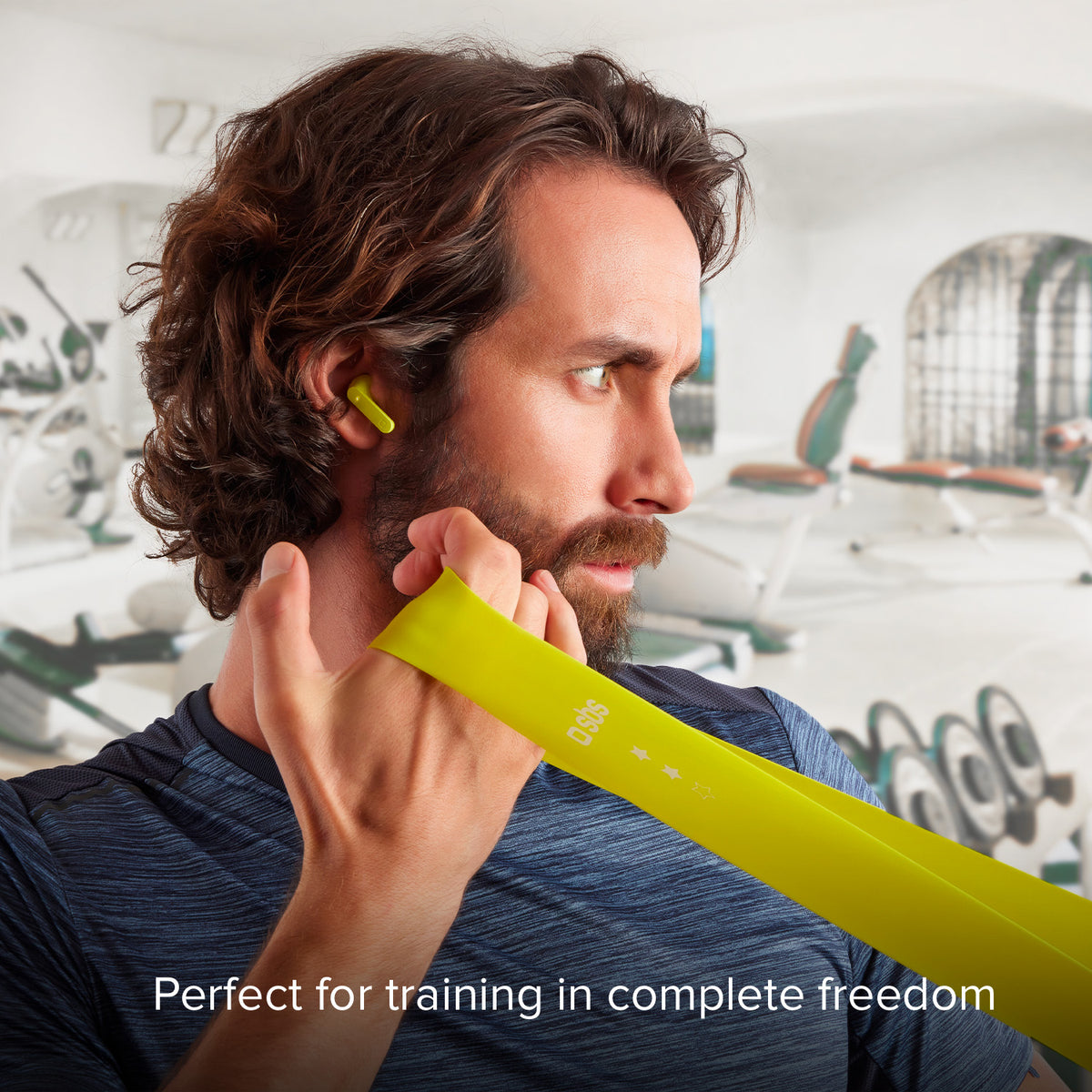 Kit con auriculares inalámbricos TWS y bandas elásticas