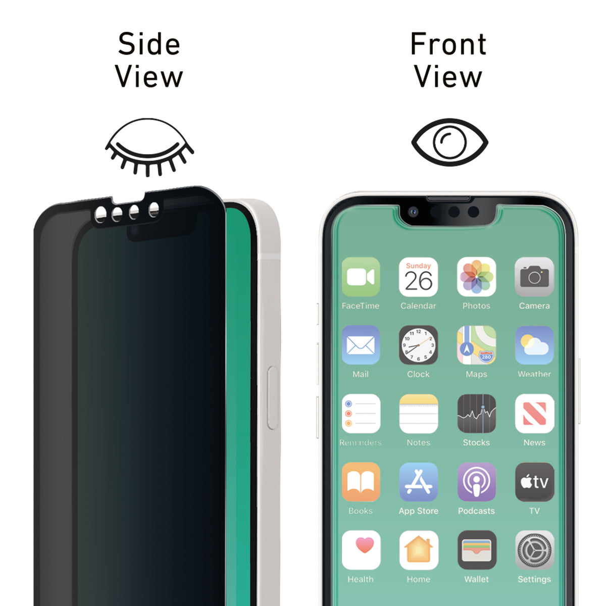 Glass screen protector Full Cover Privacy for iPhone 13 Mini