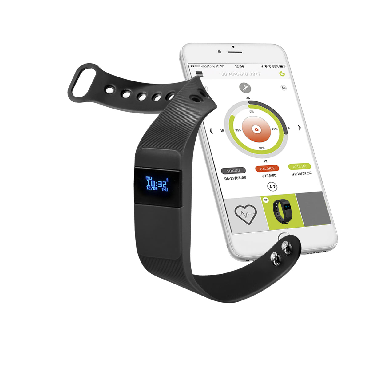 Montre Fitness avec fréquence cardiaque