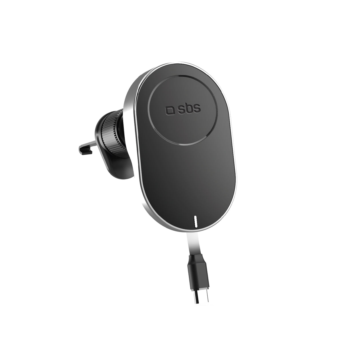 Support voiture avec câble rétractable et recharge sans fil compatible MagSafe