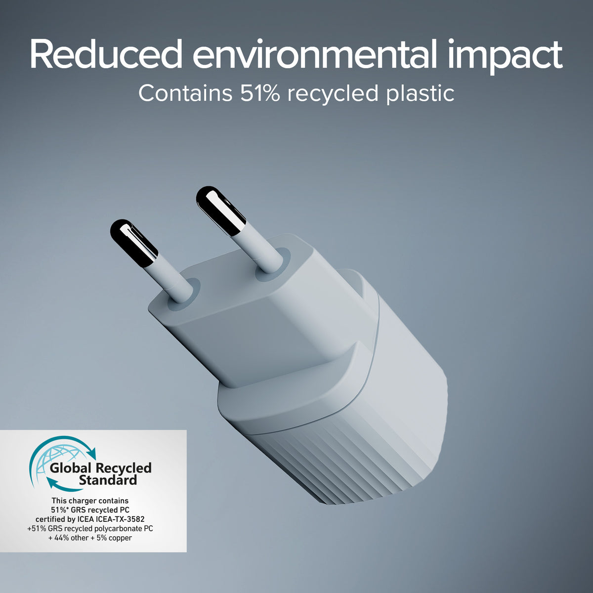 Chargeur fabriqué à partir de matériau recyclé GRS