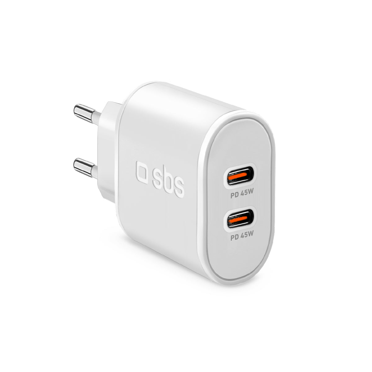 Cargador con dos puertos USB-C, 45 Vatios Power Delivery