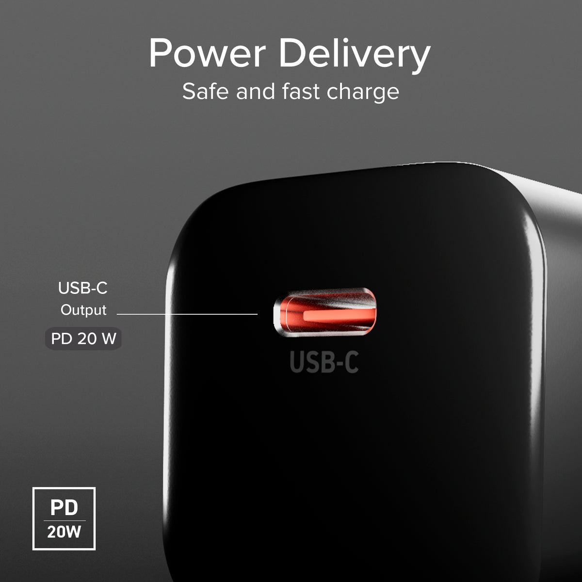 USB-C Wall Charger 20W GaN PD 3.0 Mini Size for Smartphones and Tablets