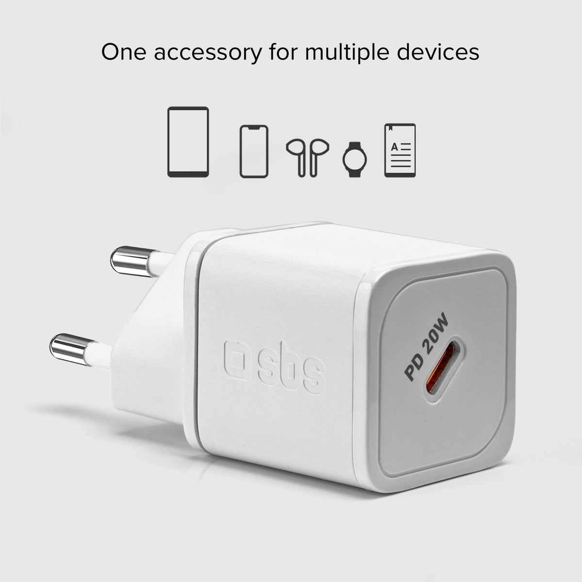 Chargeur Power Delivery GaN ultra-rapide de 20 watts, adapté pour MacBook Neo