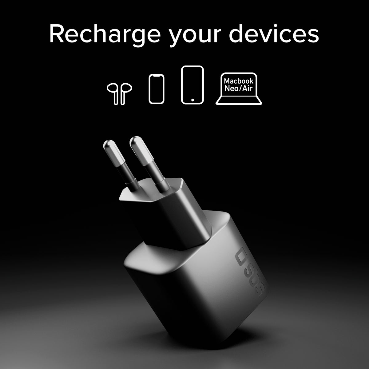 Kompaktes Wandladegerät USB-C mit 30 W, Power Delivery 3.0 und PPS