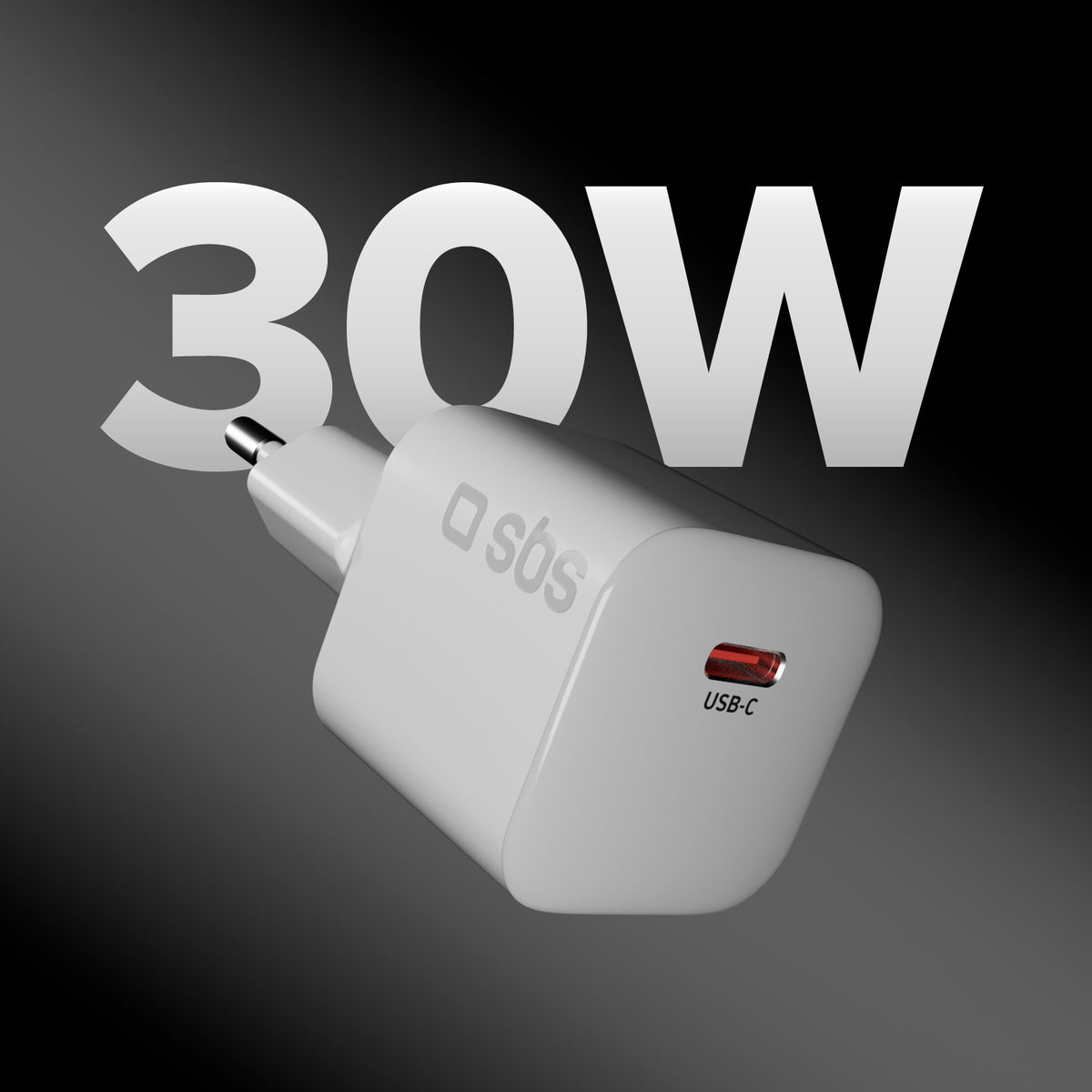 Kompaktes Wandladegerät USB-C mit 30 W, Power Delivery 3.0 und PPS