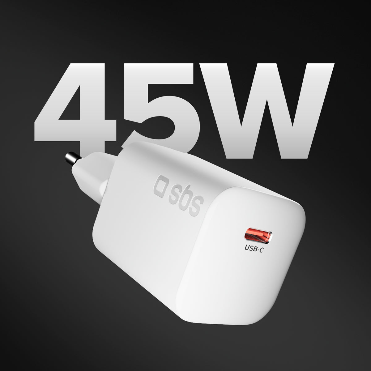 Cargador de pared USB-C ultracompacto de 45 W con Power Delivery 3.0 y PPS