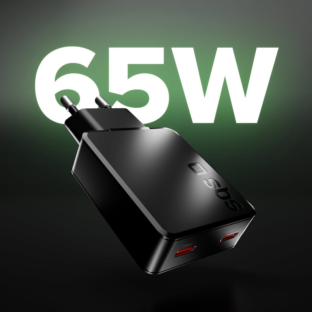 Caricatore da muro 65W USB-C Ultra Slim con Doppia Uscita