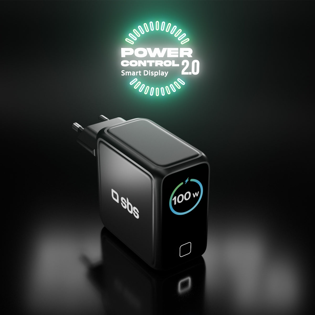 100 W USB-C charger with TFT display and 4 ports to quickly charge smartphones, tablets, laptops