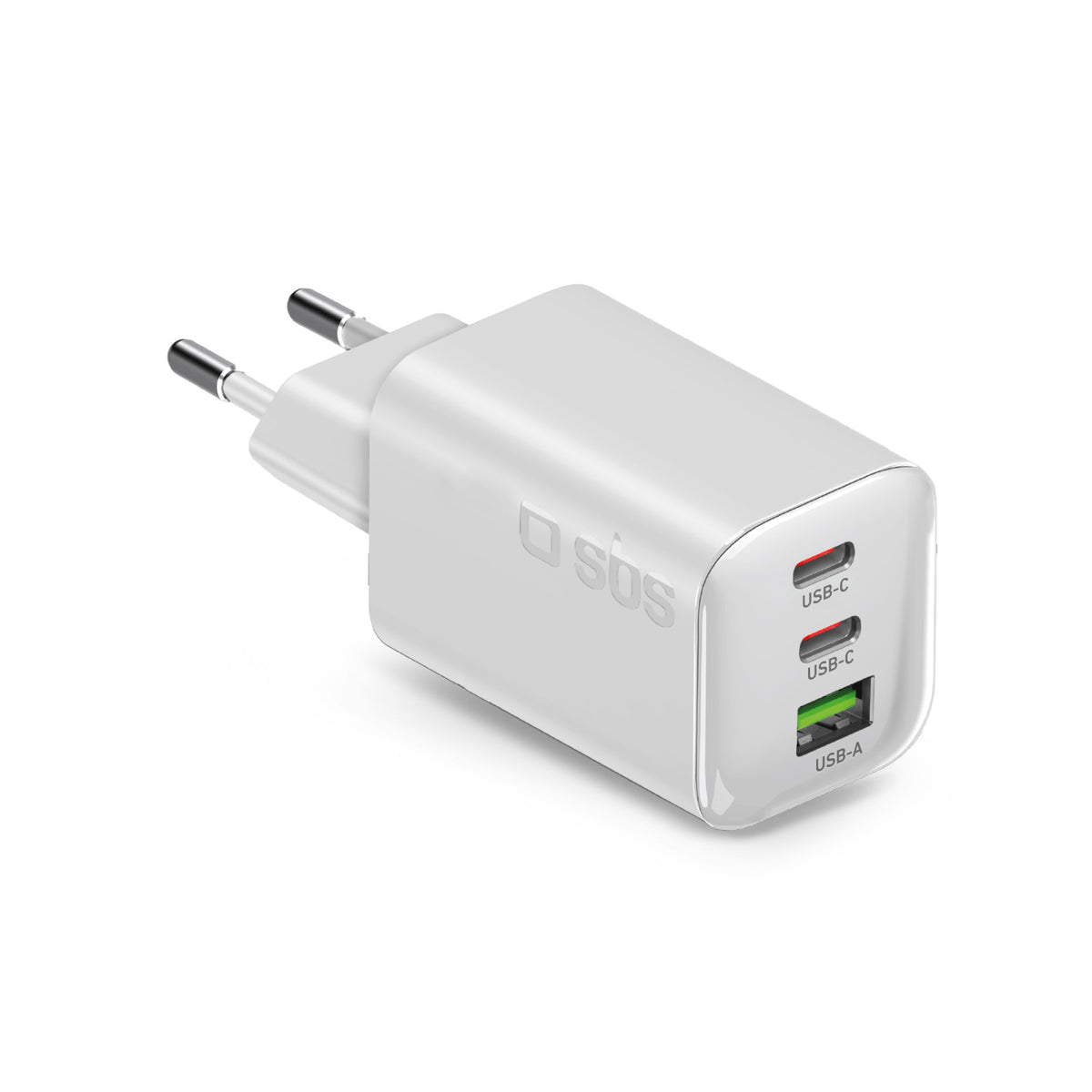 Chargeur GaN 65W avec 2 USB‑C PD + USB‑A