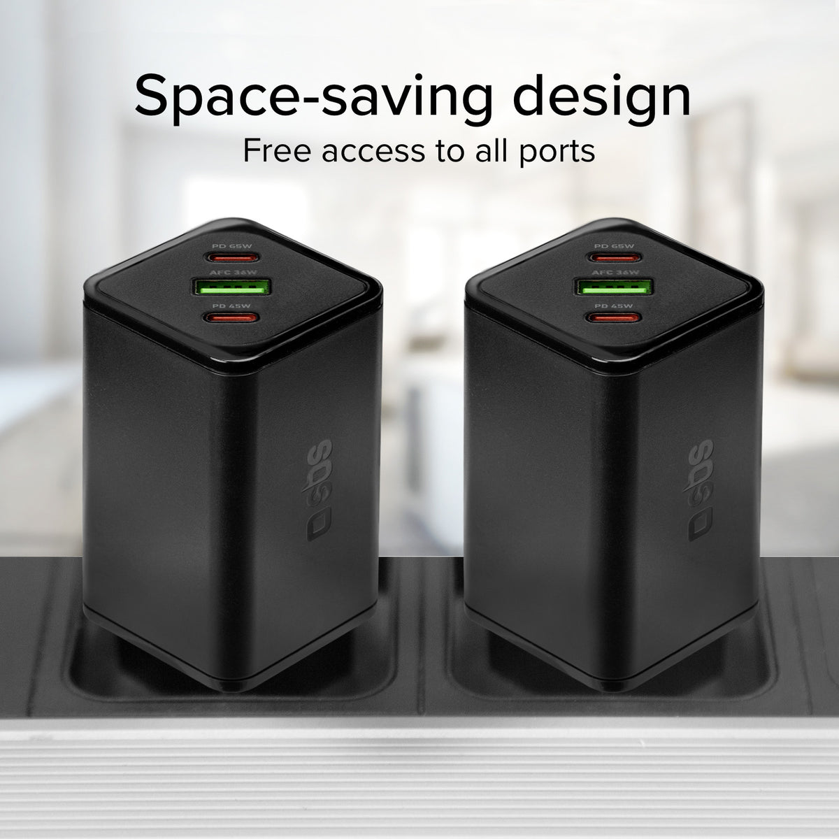 Chargeur de batterie GaN de 65 watts avec Power Delivery (PD)