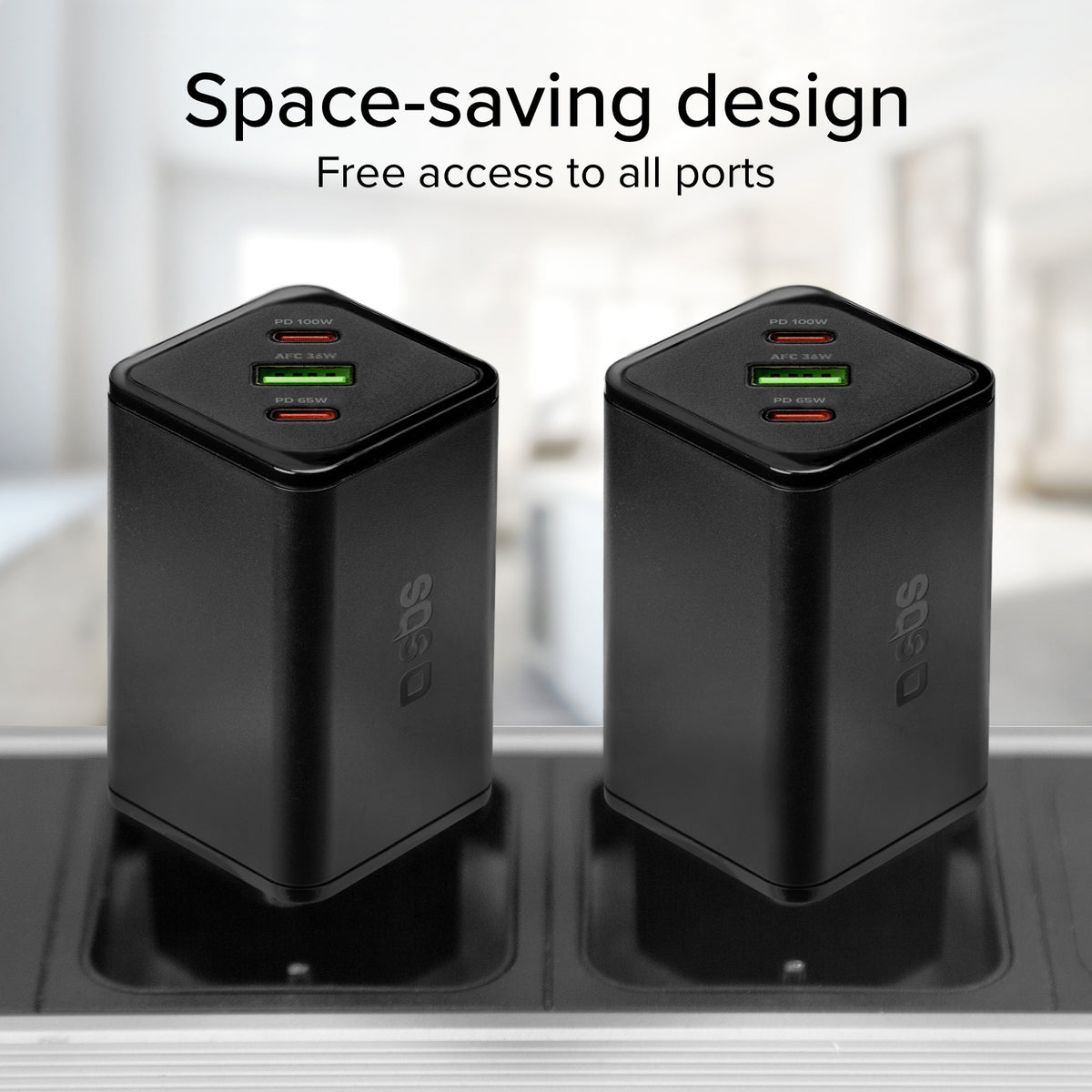 Chargeur de batterie GaN de 100 watts avec Power Delivery (PD)