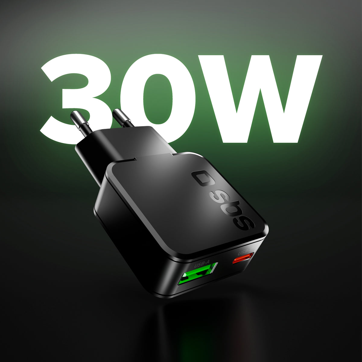 30W USB-C Power Delivery und USB-A Fast Charge Slim-Wandladegerät