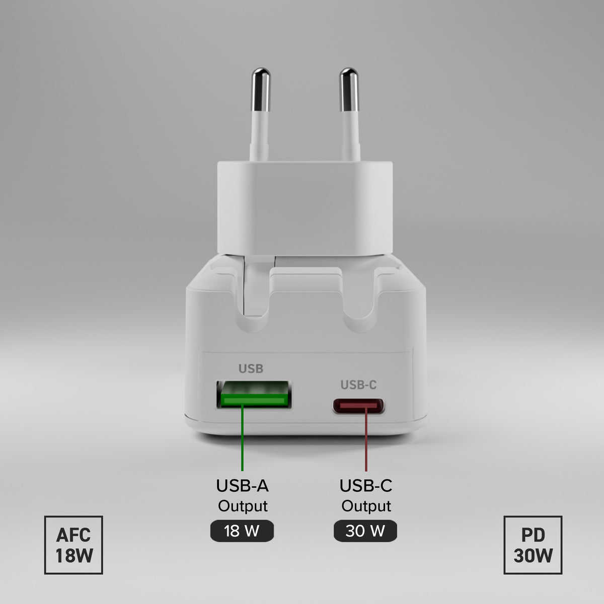 Cargador de pared Flexi Wall Charger 30W con enchufe plegable