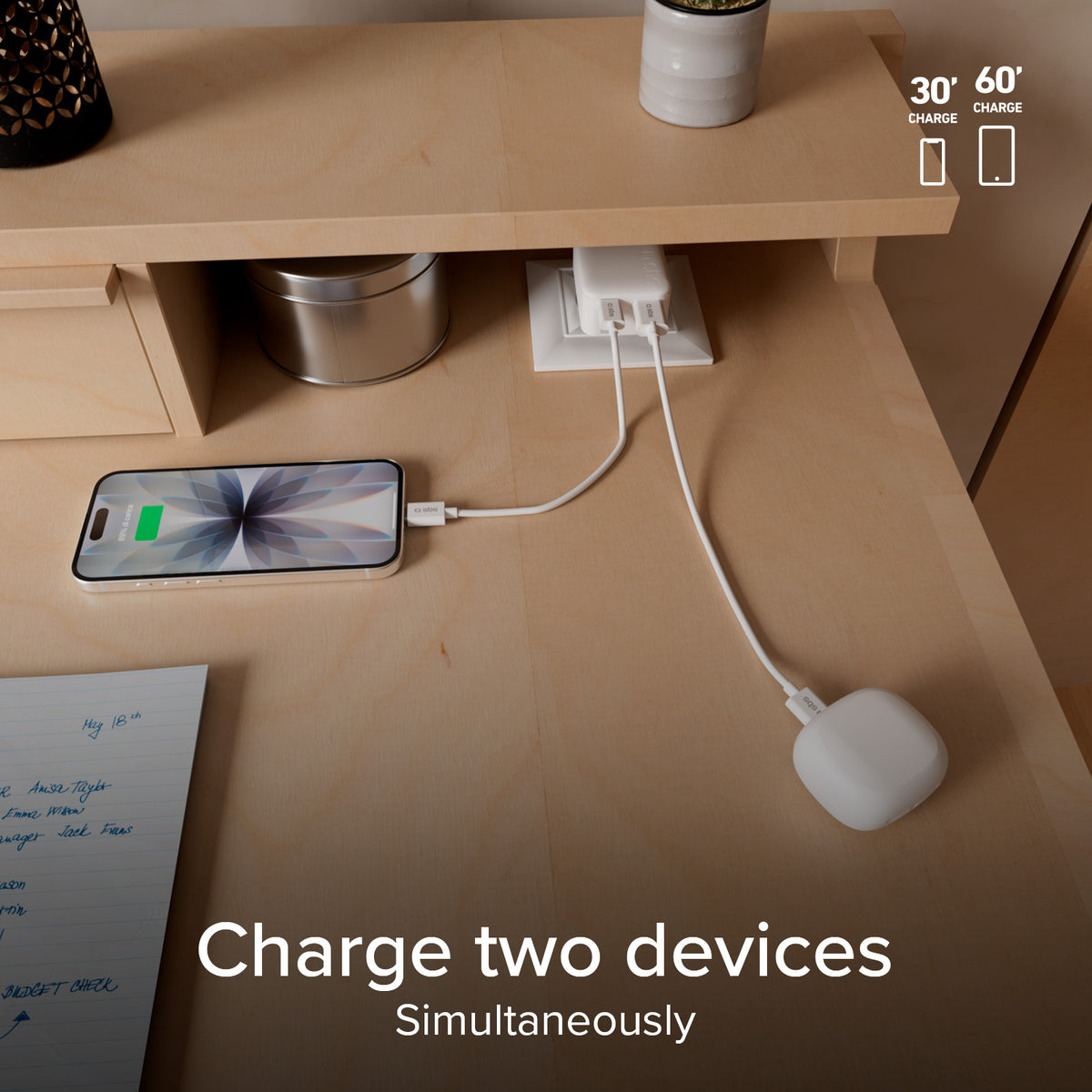 Cargador de pared Flexi Wall Charger 30W con enchufe plegable