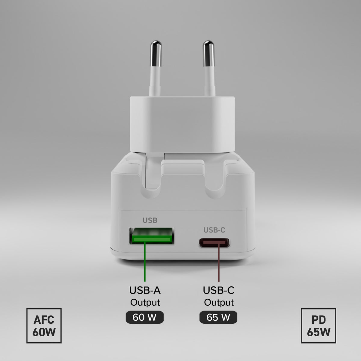 65W Flexi Wall Charger with Folding Plug