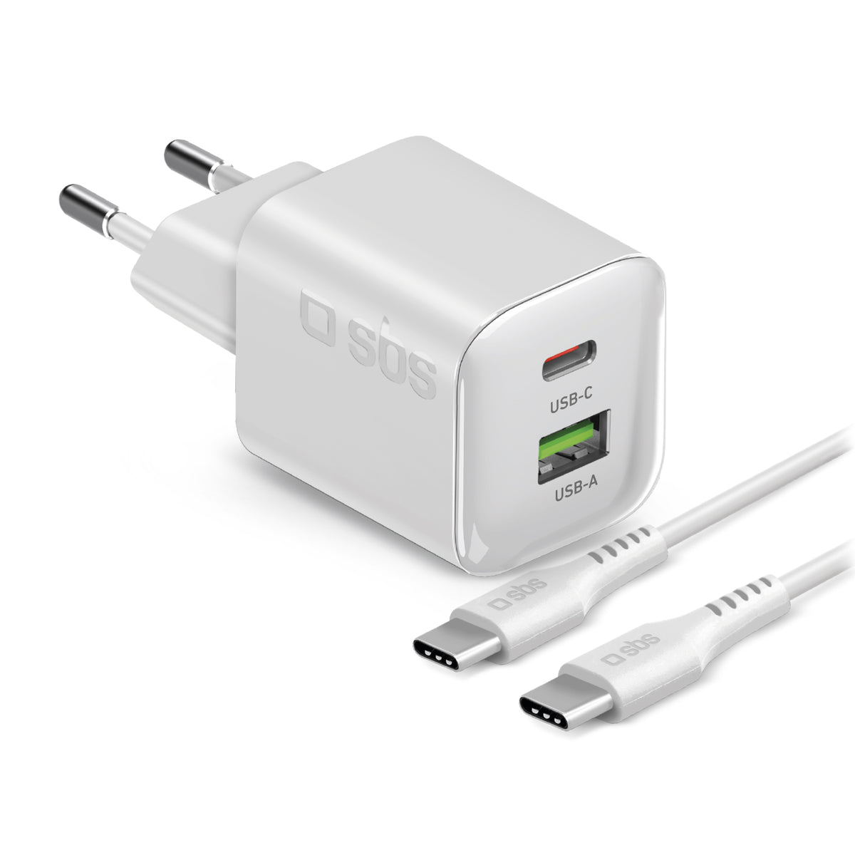 Lade-Kit mit 20W GaN Power Delivery Wandladegerät und 1,5 m USB-C-Kabel
