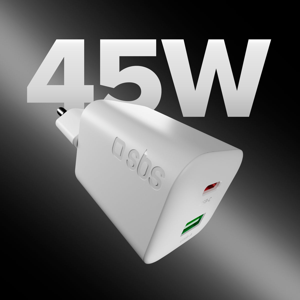 Kit Ladegerät für die Steckdose 45W GaN und Power Delivery, mit 1,5 m USB-C-Kabel