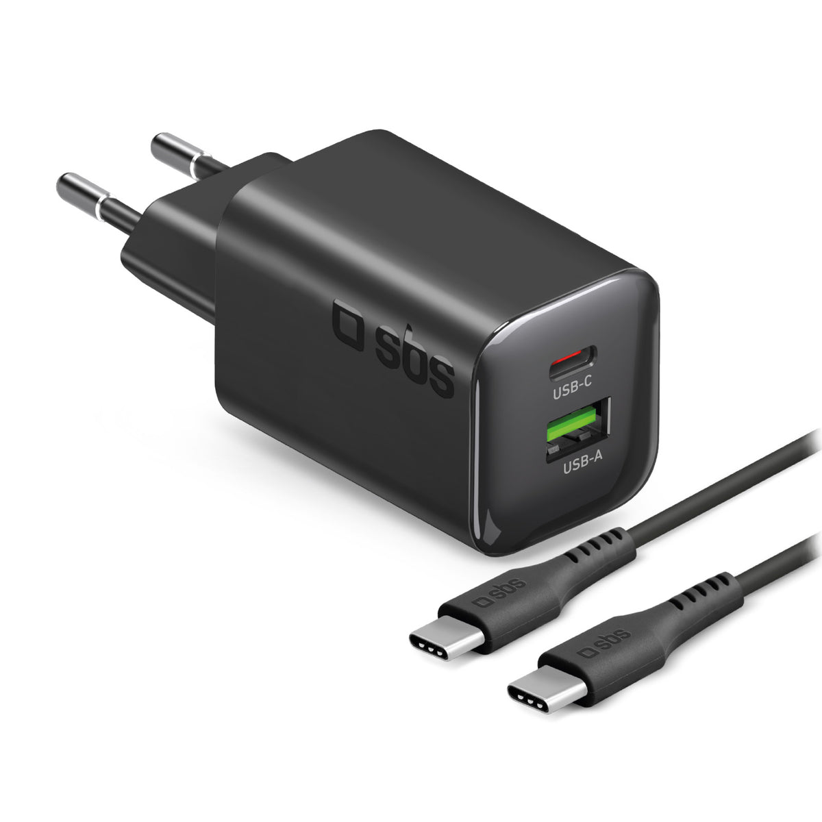 65W GaN Power Delivery Wandladegerät-Set mit USB-C-Kabel 1,5 m für schnelles Laden