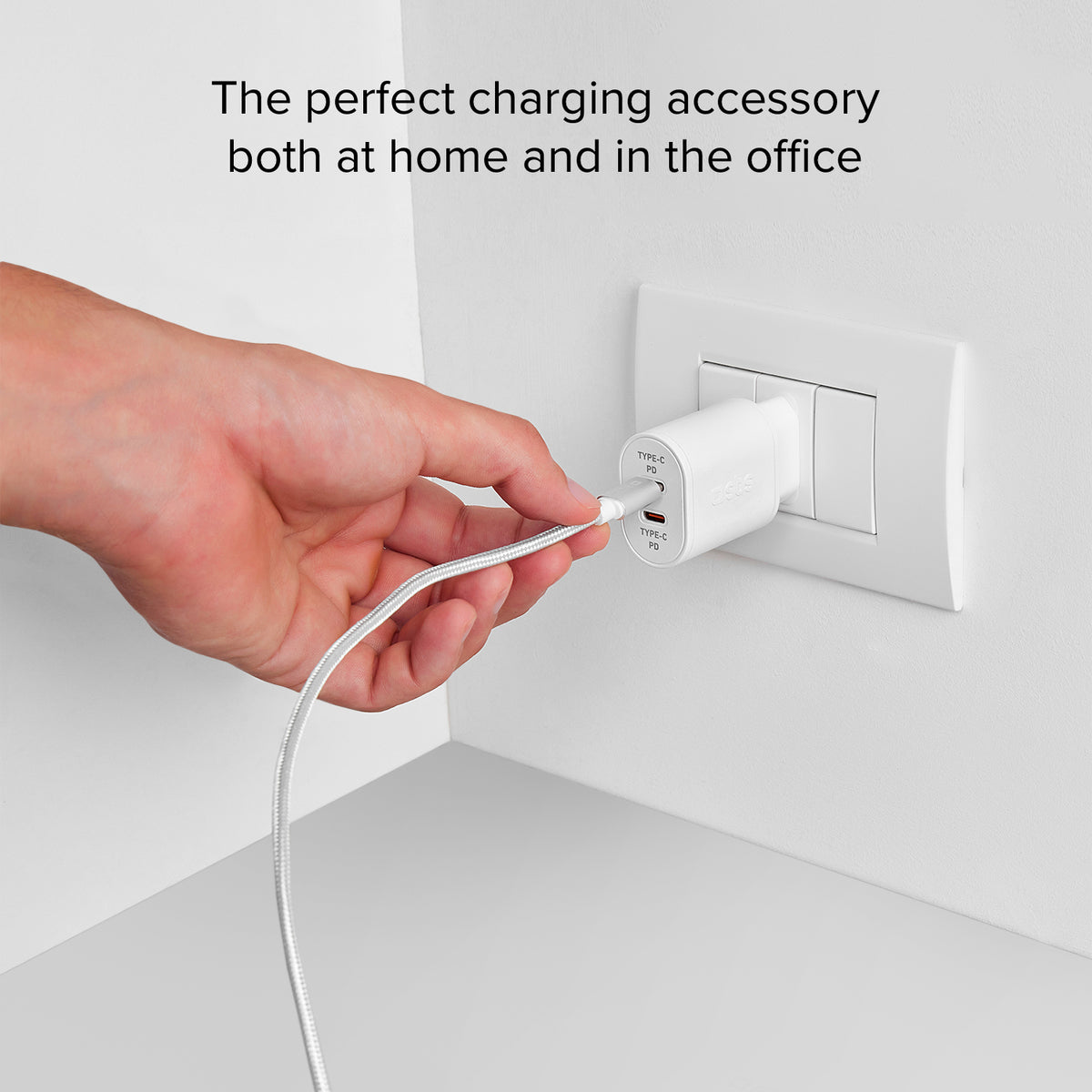 Cargador de pared Power Delivery 20 W con dos salidas USB-C, adecuado para MacBook Neo