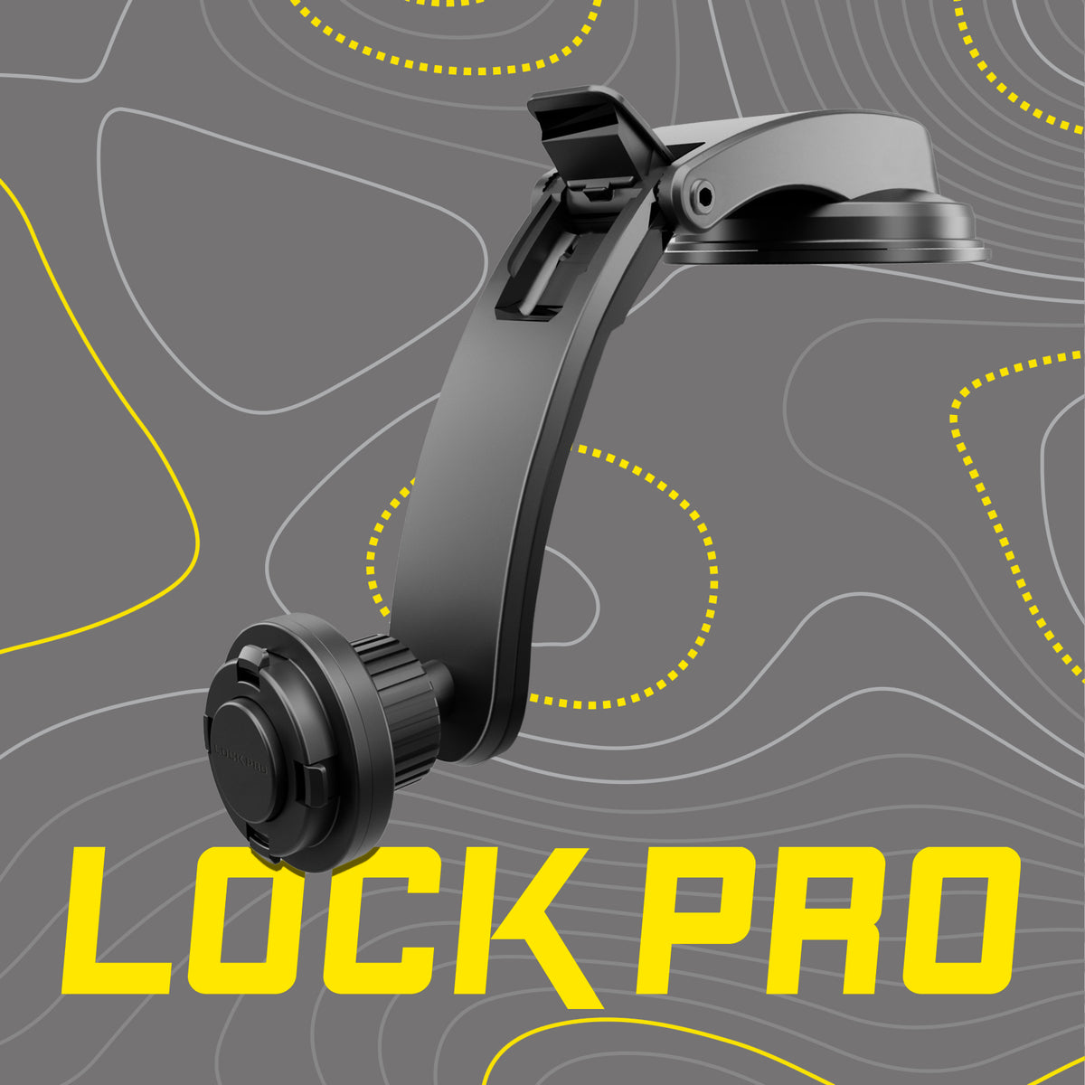 Soporte de coche para parabrisas o salpicadero con sistema de bloqueo LockPro