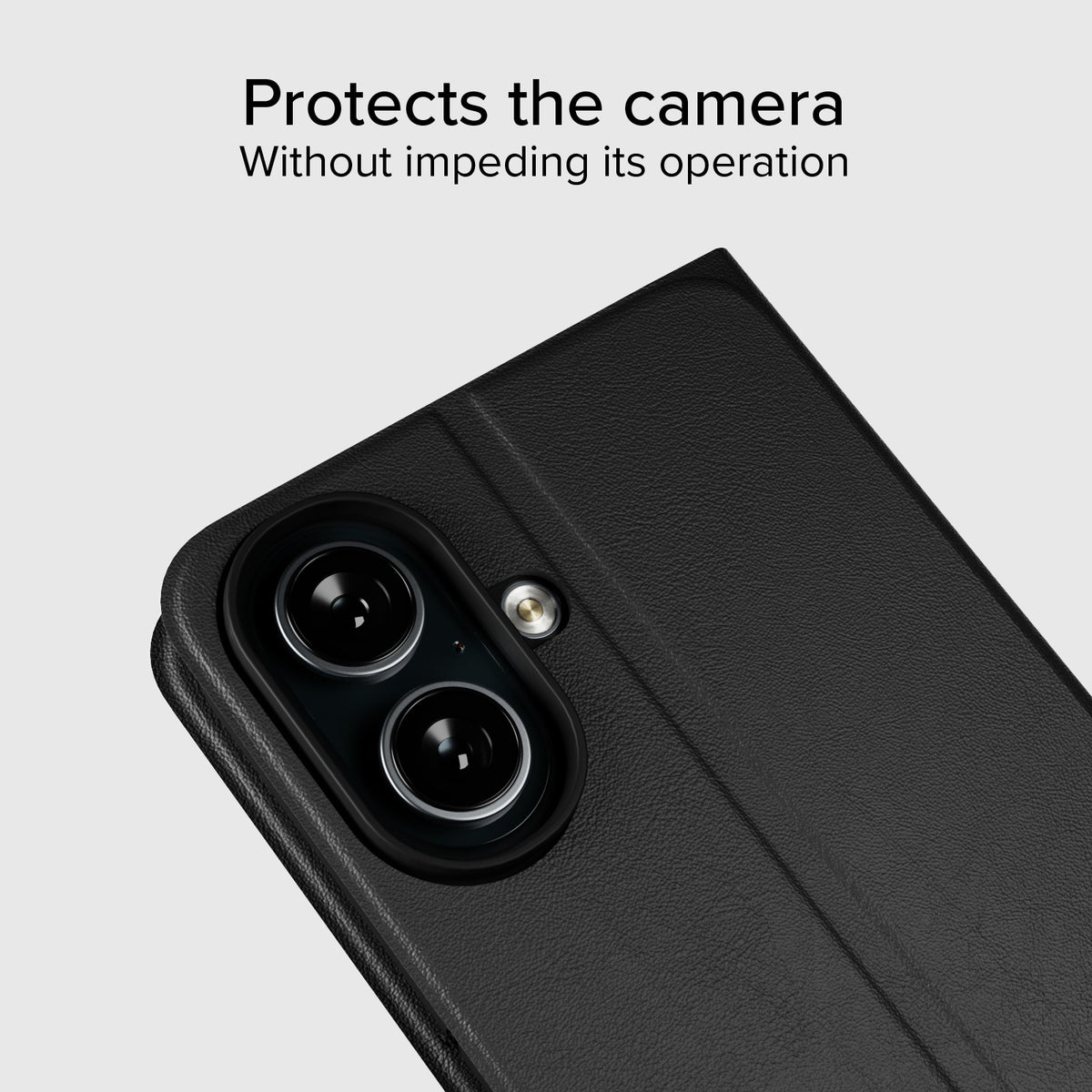 Book-style case with stand support and soft touch surface for iPhone 16 Plus