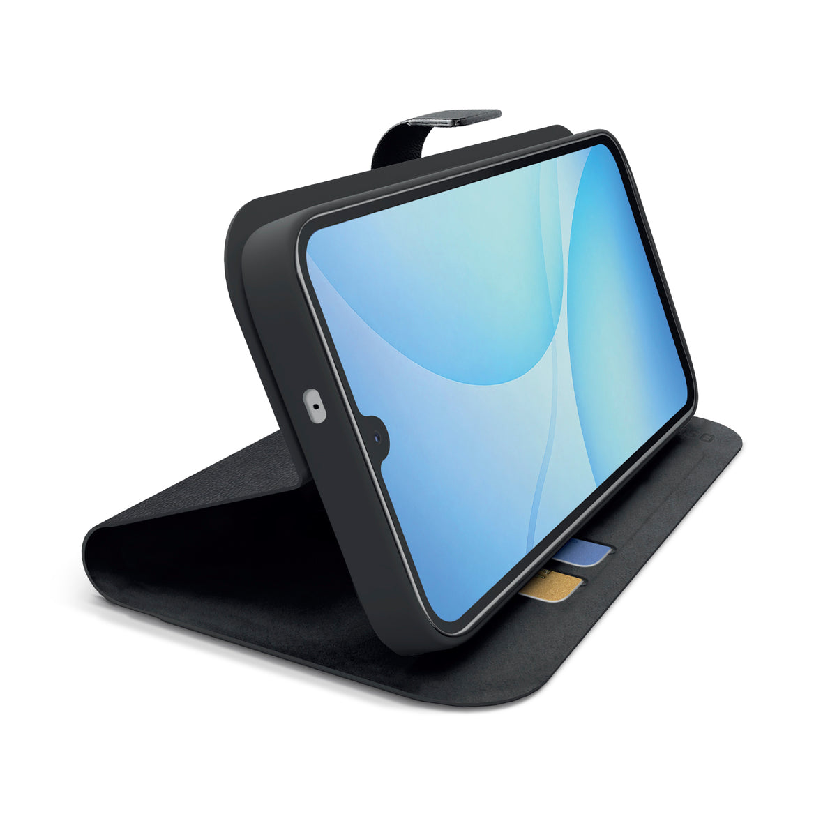Book-style case with stand support and soft touch surface for Samsung A17