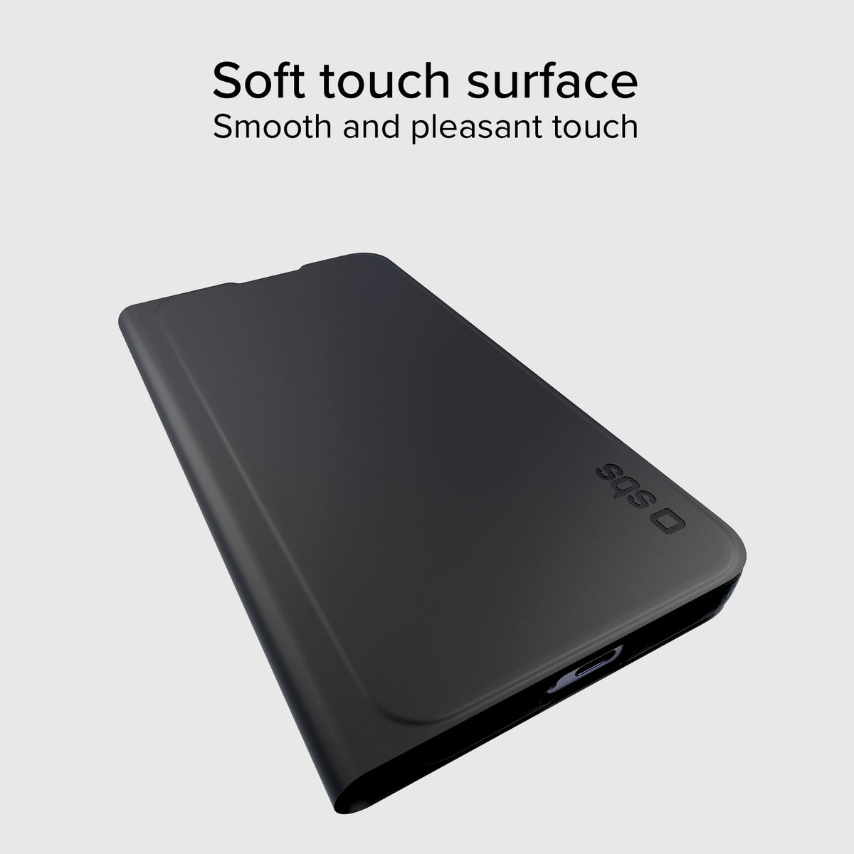 Custodia a libro con supporto stand e superficie soft touch per Samsung S25+