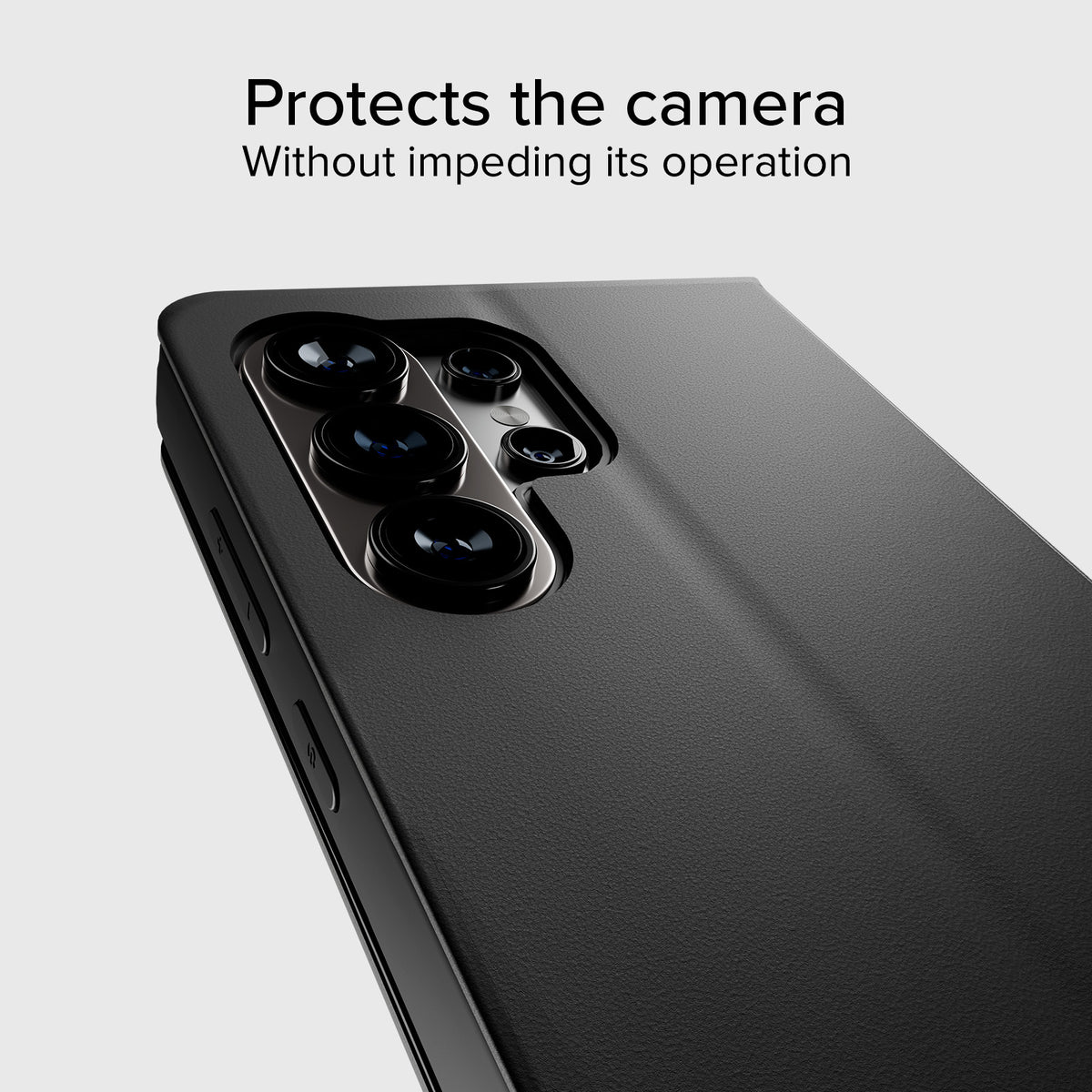 Book-style case with stand support and soft touch surface for Samsung S26 Ultra
