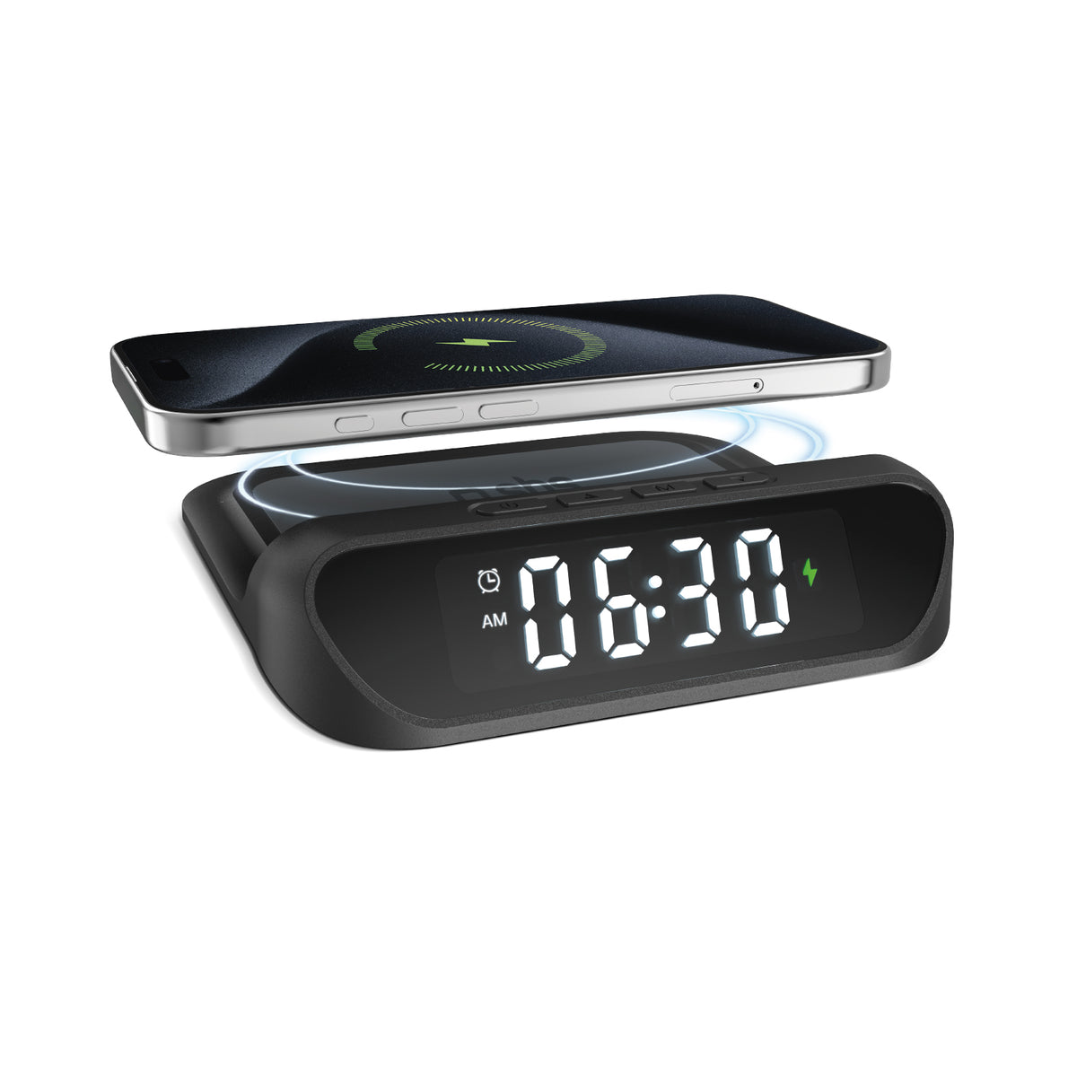 2-in-1 alarm clock with Wireless Charging