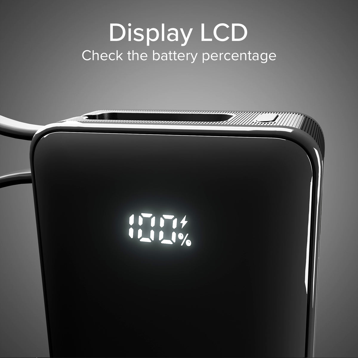 Power Bank 10,000 mAh with built-in USB-C cable