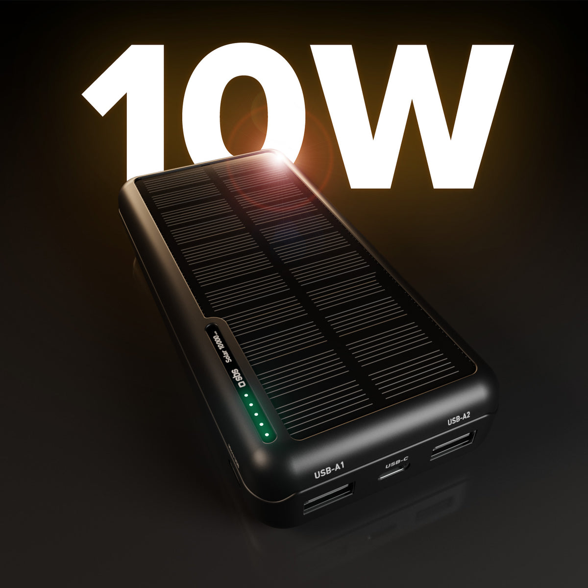 Power bank 10.000 mAh con pannello solare