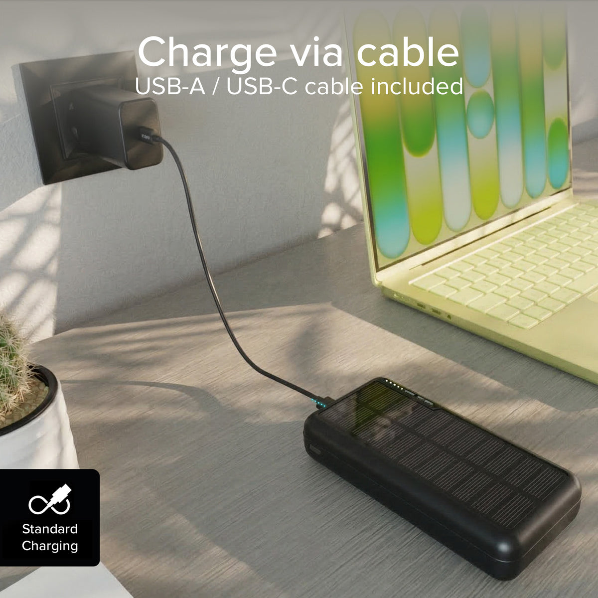 Power bank 10.000 mAh con pannello solare