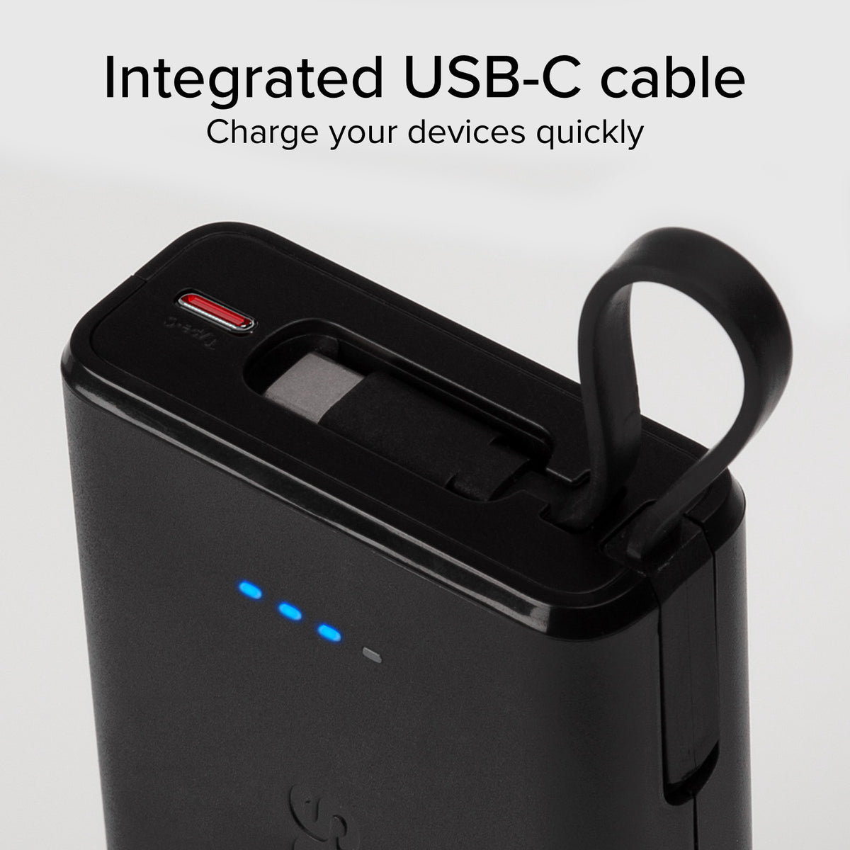 Power bank Power Delivery 20W 10000 mAh con cable USB-C integrado