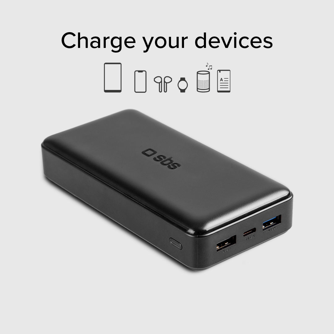 Powerbank fast charge de 20 000 mAh 2 USB
