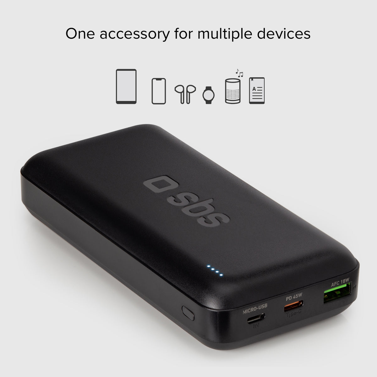 Power bank portatil de 20 000 mAh con Power Delivery de 45W