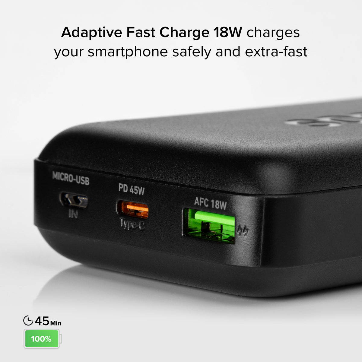 Power bank portatil de 20 000 mAh con Power Delivery de 45W