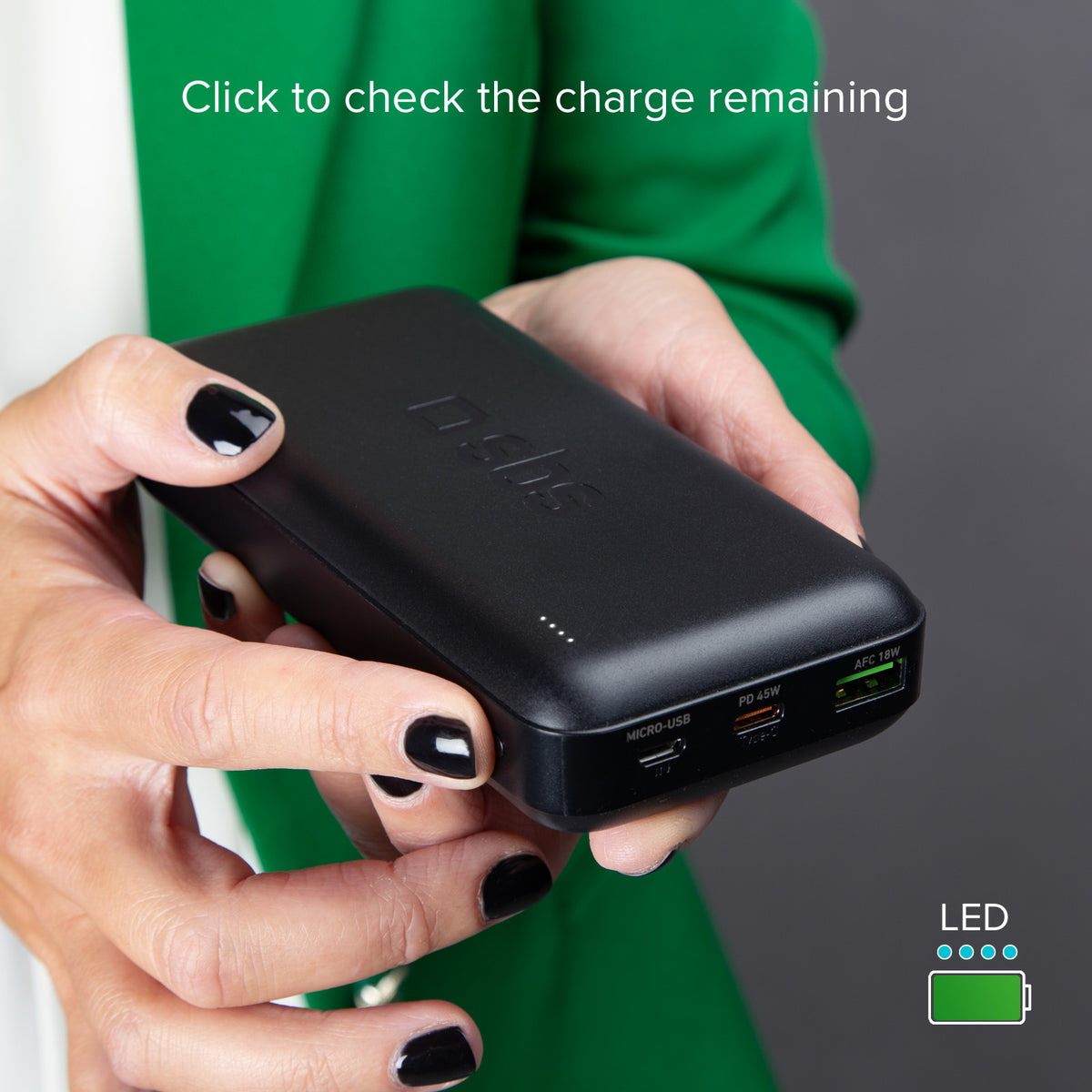 Power bank portatil de 20 000 mAh con Power Delivery de 45W