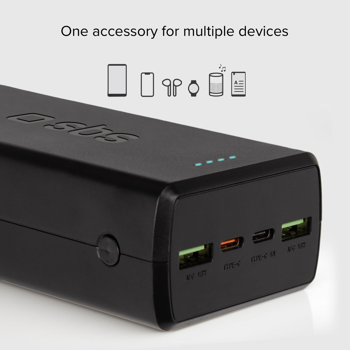 Power bank de 30 000 mAh con 2 puertos USB-C y 2 puertos USB-A