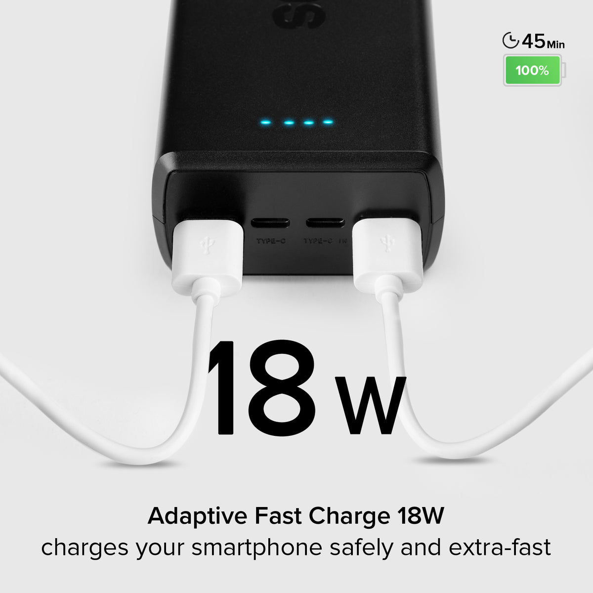 Power bank de 30 000 mAh con 2 puertos USB-C y 2 puertos USB-A