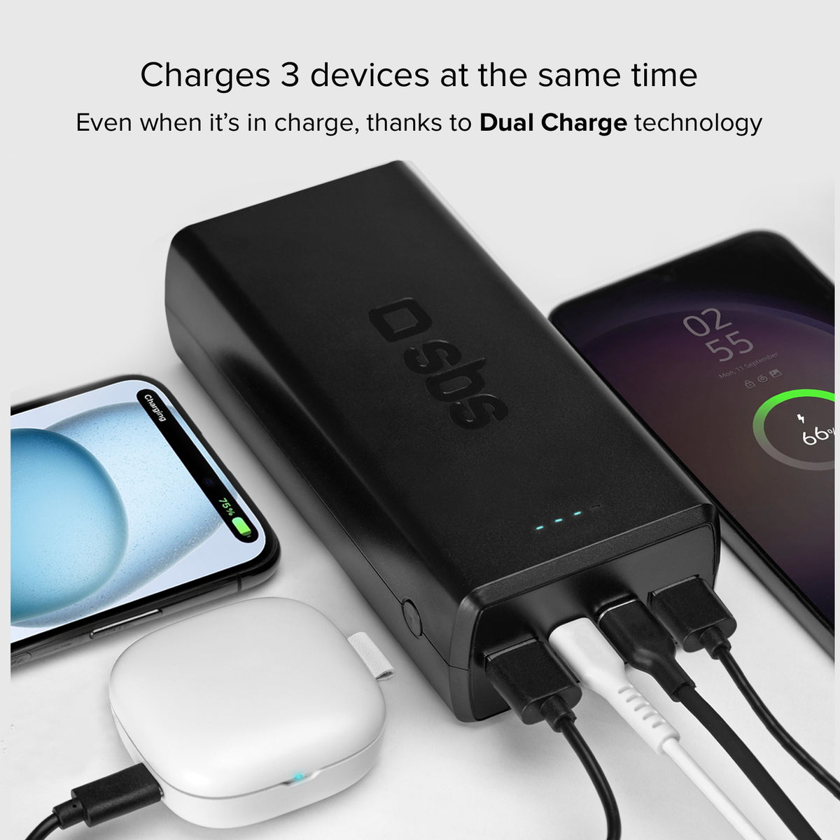 Power bank de 30 000 mAh con 2 puertos USB-C y 2 puertos USB-A