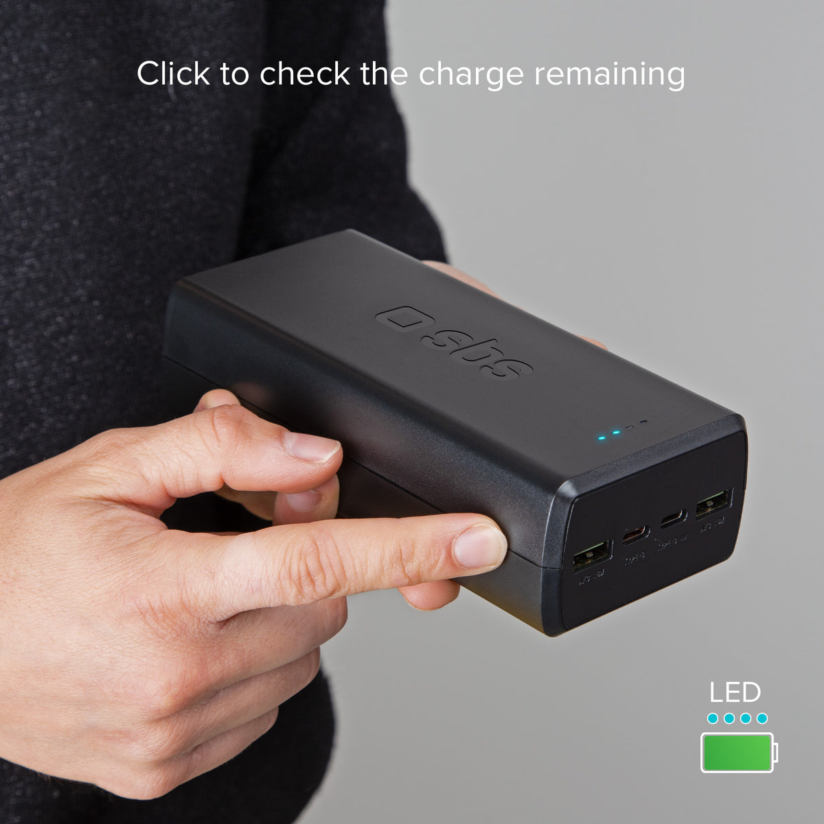 Power bank de 30 000 mAh con 2 puertos USB-C y 2 puertos USB-A