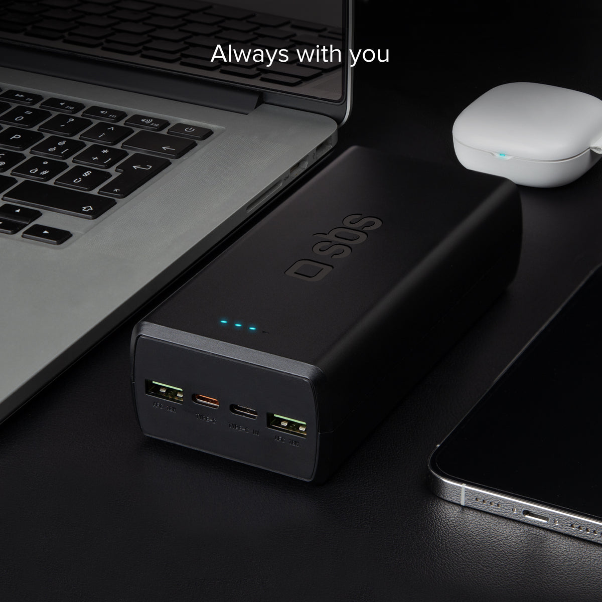 Power bank de 30 000 mAh con 2 puertos USB-C y 2 puertos USB-A