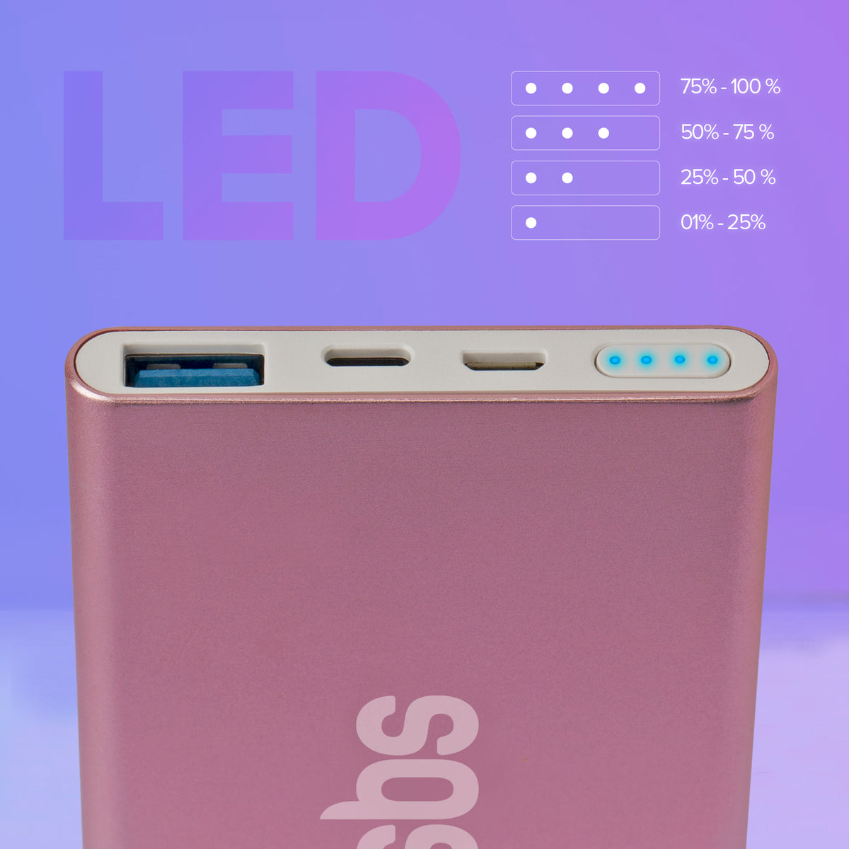 Batterie de secours à chargement rapide de 5 000 mAh - Gold Collection