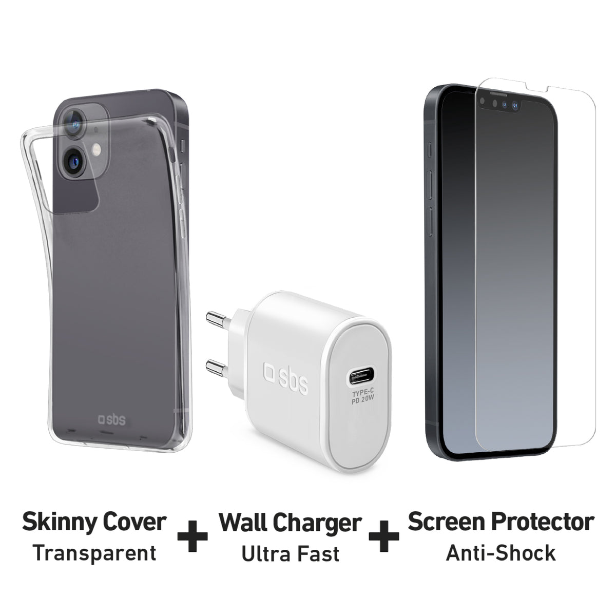 Kit de cargador, funda y pantalla para iPhone 13