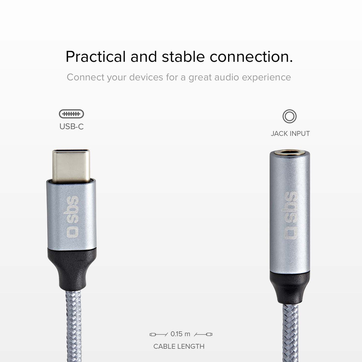 Adaptador para smartphone Tipo C macho – jack hembra