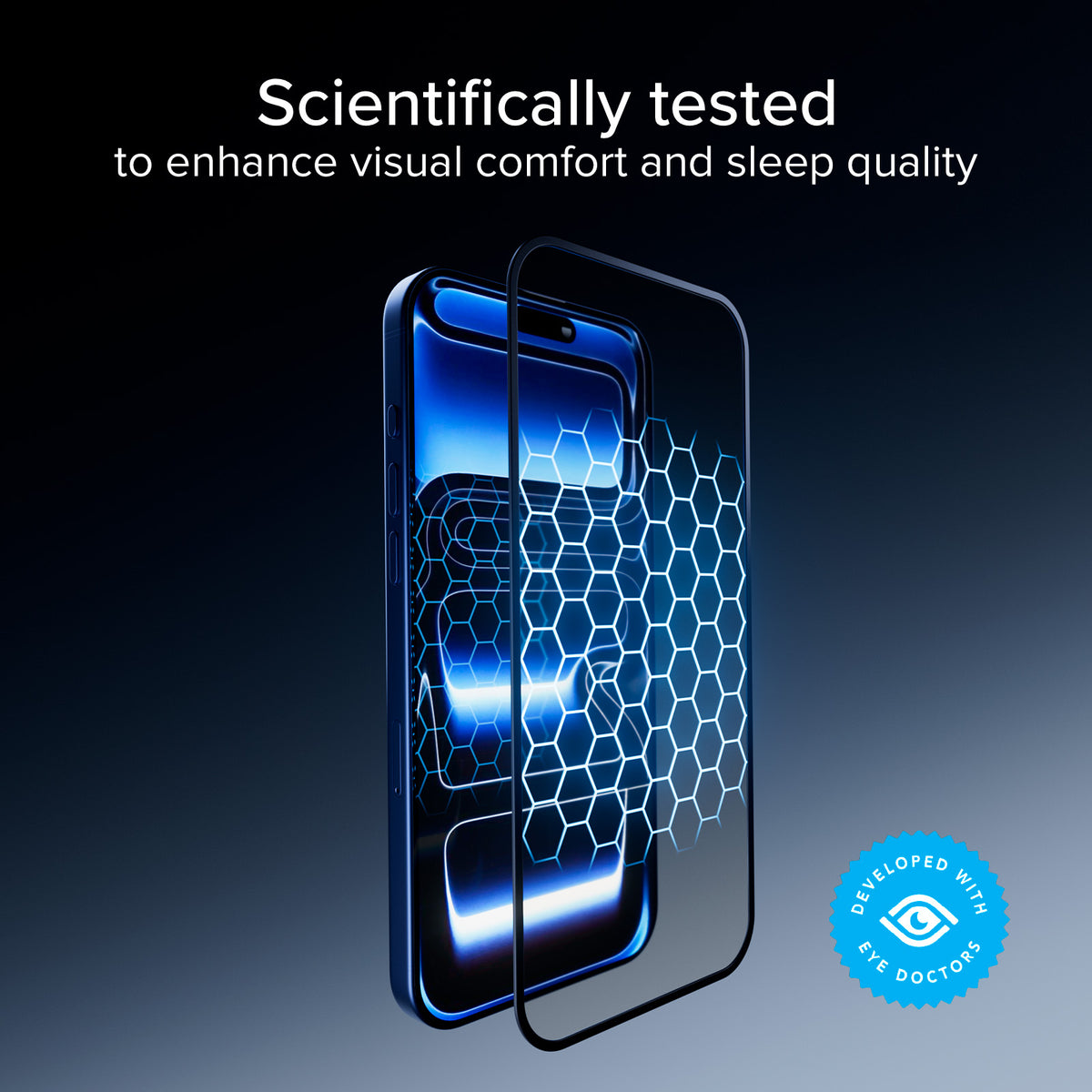 Full Cover Anti Blue Light Glass with Eyesafe® CPF60 technology for iPhone 17 Pro Max/16 Pro Max