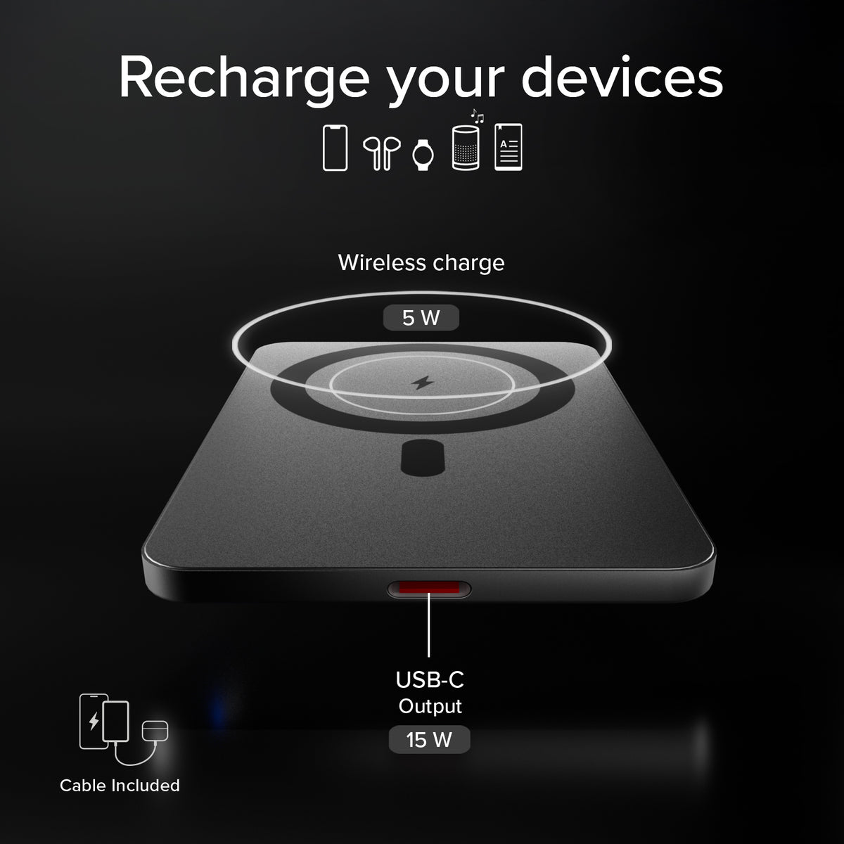 Extra-slim magnetic Power Bank 3000mAh