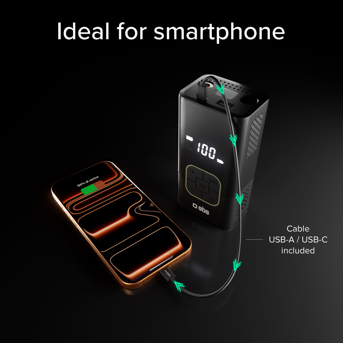 Compresseur portable 3600 mAh avec torche LED intégrée